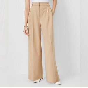 Loft Size 14P - Elegant Tan Women's Wide-Leg Pants